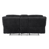 Goodland Black Double Reclining Love Seat with Center Console by Homelegance at Eve Furniture