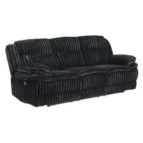 Goodland Black Double Reclining Sofa by Homelegance at Eve Furniture