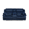 Goodland Blue Double Reclining Loveseat with Center Console by Homelegance at Eve Furniture