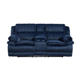 Goodland Blue Double Reclining Loveseat with Center Console by Homelegance at Eve Furniture
