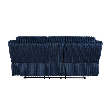 Goodland Blue Double Reclining Loveseat with Center Console by Homelegance at Eve Furniture