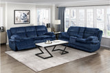 Goodland Blue Double Reclining Sofa by Homelegance at Eve Furniture