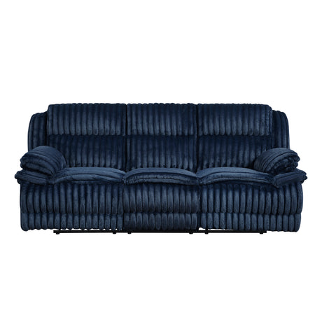 Goodland Blue Double Reclining Sofa by Homelegance at Eve Furniture