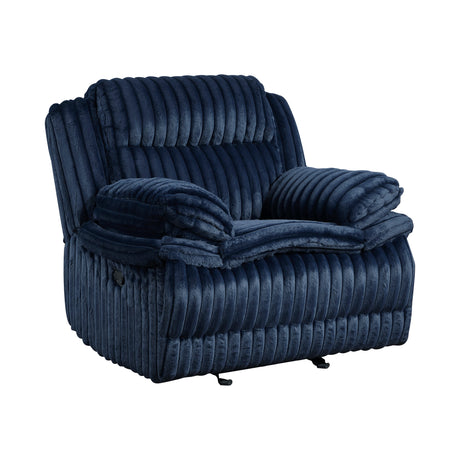 Goodland Blue Glider Reclining Chair by Homelegance at Eve Furniture