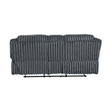 Goodland Dark Gray Double Reclining Loveseat with Center Console by Homelegance at Eve Furniture