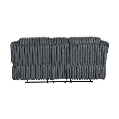 Goodland Dark Gray Double Reclining Loveseat with Center Console by Homelegance at Eve Furniture