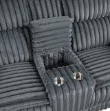 Goodland Dark Gray Double Reclining Loveseat with Center Console by Homelegance at Eve Furniture