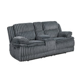 Goodland Dark Gray Double Reclining Loveseat with Center Console by Homelegance at Eve Furniture