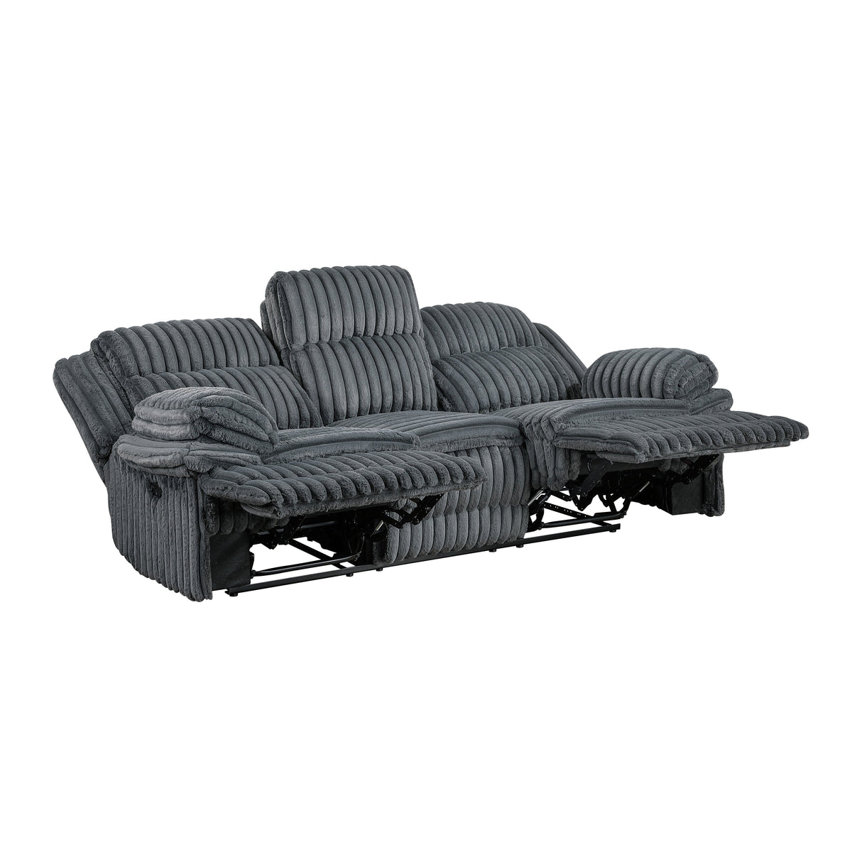 Goodland Dark Gray Double Reclining Sofa by Homelegance at Eve Furniture