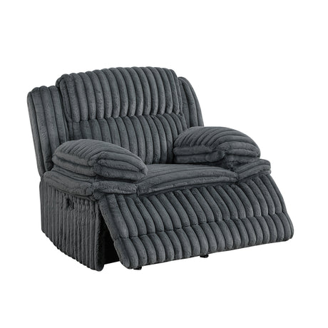 Goodland Dark Gray Glider Reclining Chair by Homelegance at Eve Furniture