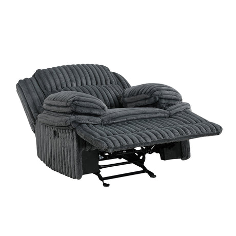 Goodland Dark Gray Glider Reclining Chair by Homelegance at Eve Furniture