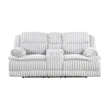 Goodland Gray Double Reclining Loveseat with Center Console by Homelegance at Eve Furniture