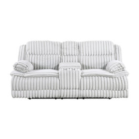 Goodland Gray Double Reclining Loveseat with Center Console by Homelegance at Eve Furniture