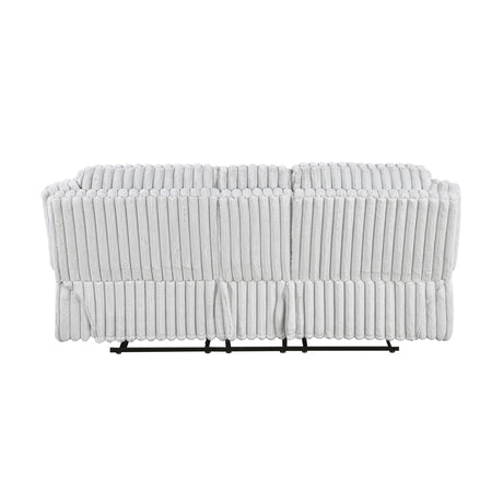 Goodland Gray Double Reclining Loveseat with Center Console by Homelegance at Eve Furniture