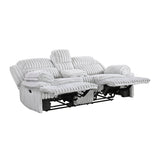 Goodland Gray Double Reclining Loveseat with Center Console by Homelegance at Eve Furniture