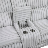 Goodland Gray Double Reclining Loveseat with Center Console by Homelegance at Eve Furniture