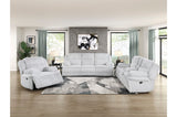 Goodland Gray Double Reclining Loveseat with Center Console by Homelegance at Eve Furniture