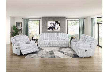Goodland Gray Double Reclining Loveseat with Center Console by Homelegance at Eve Furniture