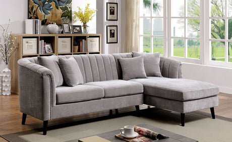 Goodwick Sectional In Light Gray by Furniture of America at Eve Furniture
