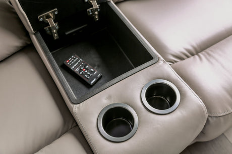 Gorgius Light Gray Power Loveseat by Furniture of America at Eve Furniture