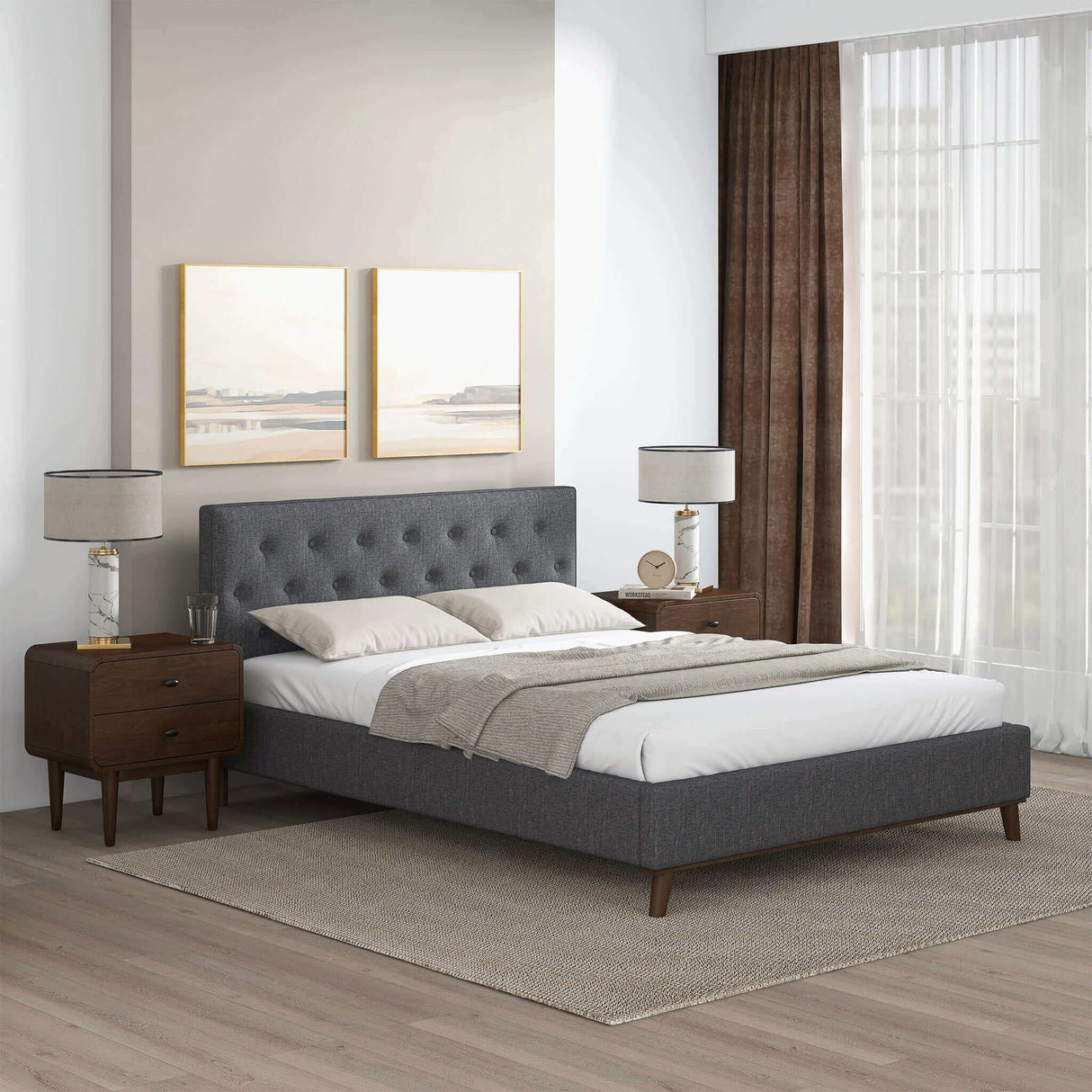 Graceville King Fabric Platform Bed by Ashcroft Imports at Eve Furniture