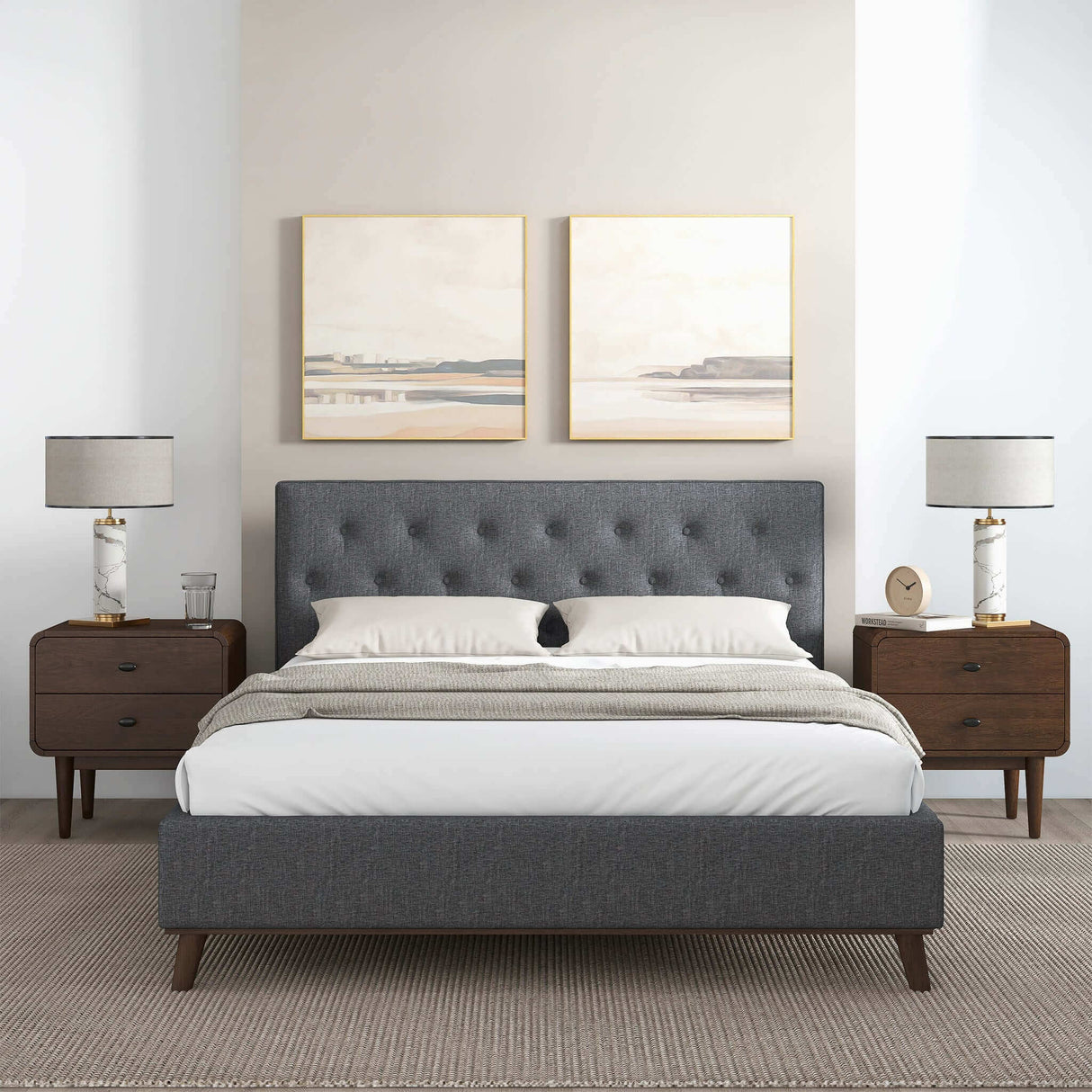 Graceville King Fabric Platform Bed by Ashcroft Imports at Eve Furniture