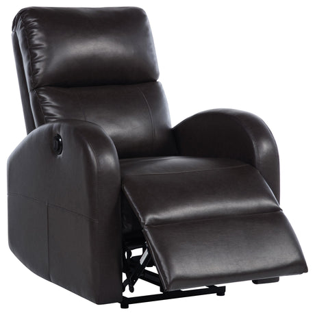 Grant Brown Upholstered Power Recliner Chair by Coaster at Eve Furniture