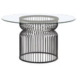Granvia Clear and Gunmetal Round Glass Top Dining Table by Coaster at Eve Furniture