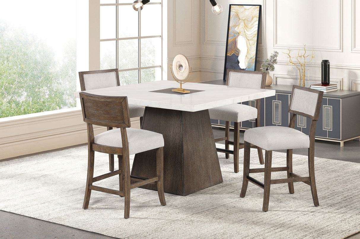Grasten Dark Walnut/Light Gray Counter Ht. Stool by Furniture of America at Eve Furniture