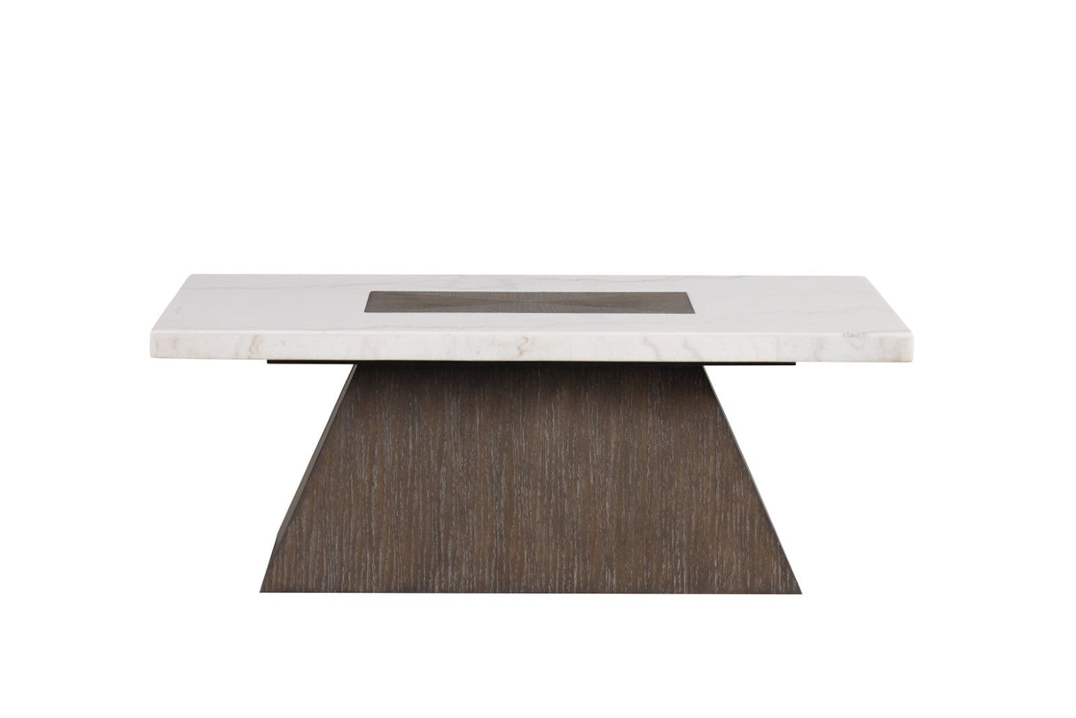Grasten Dark Walnut/White Square Coffee Table by Furniture of America at Eve Furniture