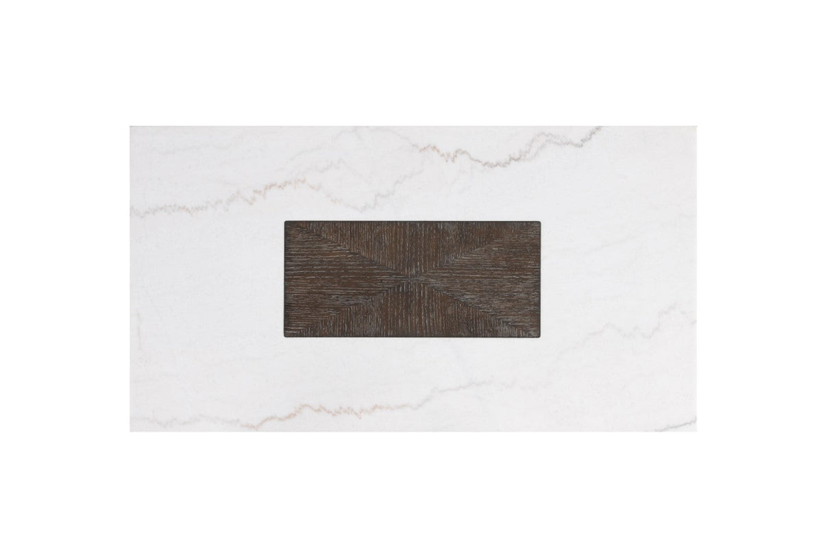 Grasten Dark Walnut/White Square Coffee Table by Furniture of America at Eve Furniture