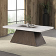 Grasten Dark Walnut/White Square Coffee Table by Furniture of America at Eve Furniture