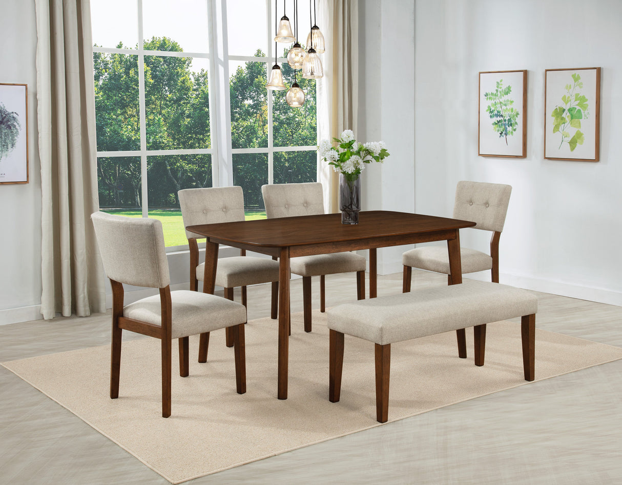 Gregory Beige and Brown Dining Bench by Crown Mark at Eve Furniture
