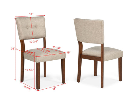 Gregory Beige and Brown Dining Side Chair, Set of 2 by Crown Mark at Eve Furniture