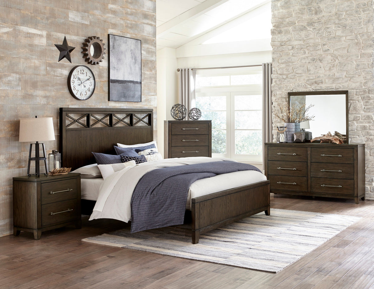 Griggs Dark Brown Panel Bedroom Set by Homelegance at Eve Furniture