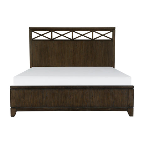 Griggs Dark Brown Queen Panel Bed by Homelegance at Eve Furniture