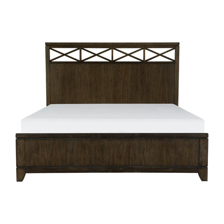 Griggs Dark Brown Queen Panel Bed by Homelegance at Eve Furniture