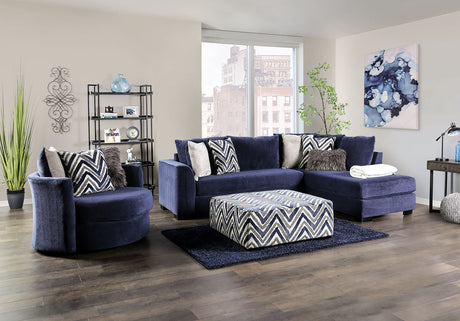 Griswold Sectional In Navy by Furniture of America at Eve Furniture