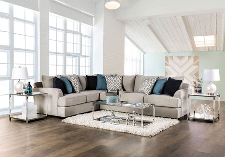Gunnersbury Sectional In Gray by Furniture of America at Eve Furniture