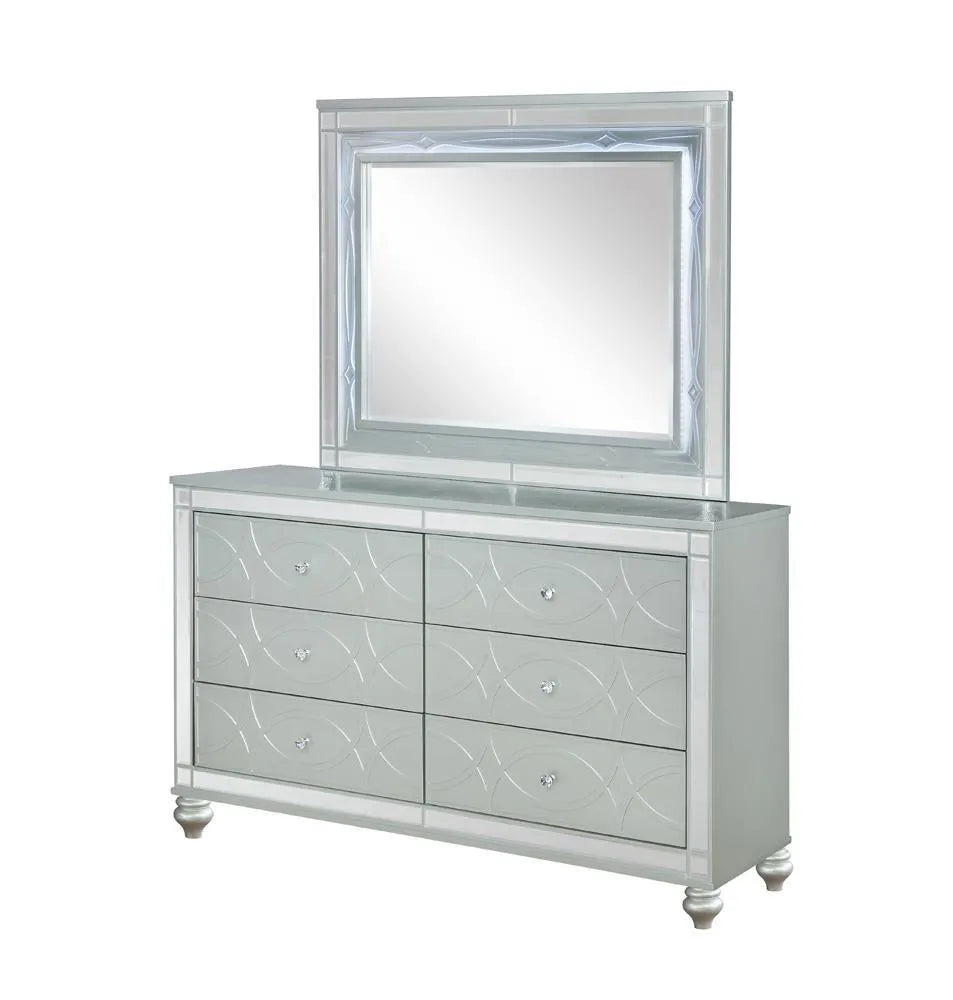 Gunnison Silver Metallic 6-Drawer Dresser by Coaster at Eve Furniture