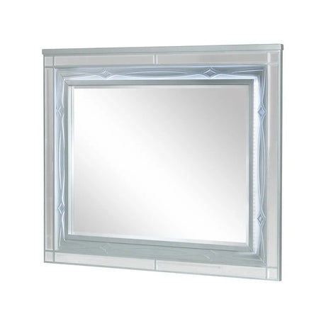 Gunnison Silver Metallic Dresser Mirror with LED Lighting by Coaster at Eve Furniture