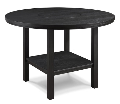 Guthrie Charcoal Round Counter Height Set with Lazysusan by Crown Mark at Eve Furniture