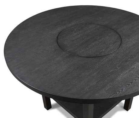 Guthrie Charcoal Round Counter Height Set with Lazysusan by Crown Mark at Eve Furniture