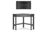 Otaska Black Home Office Corner Desk with Bookcase