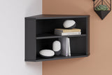 Otaska Black Home Office Corner Desk with Bookcase