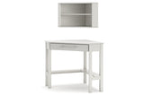 Grannen White Home Office Corner Desk with Bookcase