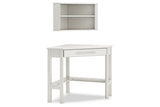 Grannen White Home Office Corner Desk with Bookcase