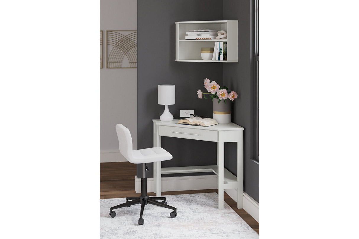 Grannen White Home Office Corner Desk with Bookcase