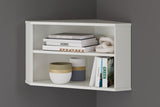 Grannen White Home Office Corner Desk with Bookcase