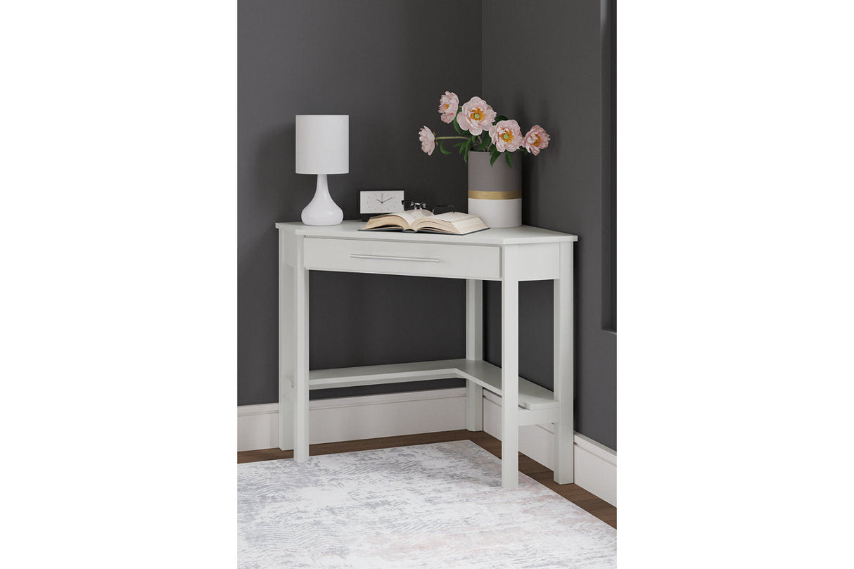 Grannen White Home Office Corner Desk with Bookcase